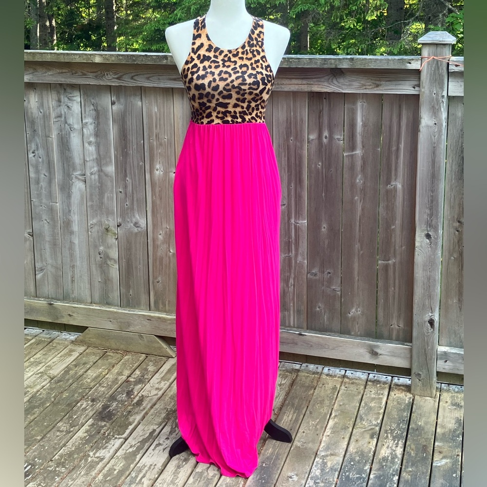 Gorgeous Leopard/Hot Pink Maxi Dress